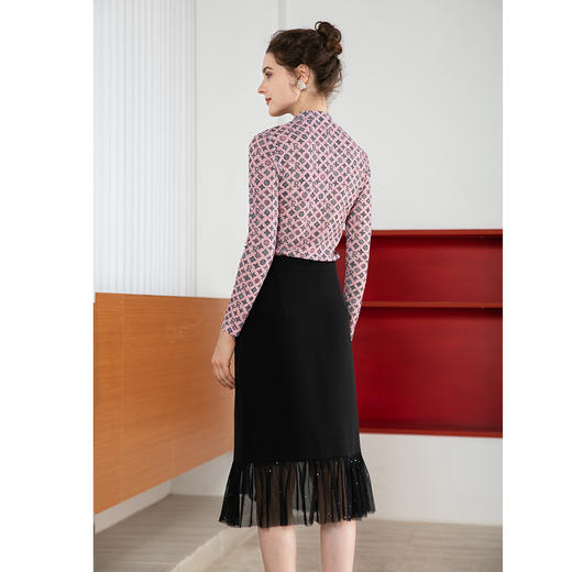 司歌弹力印花长袖打底衫上衣ET901332X 商品图2