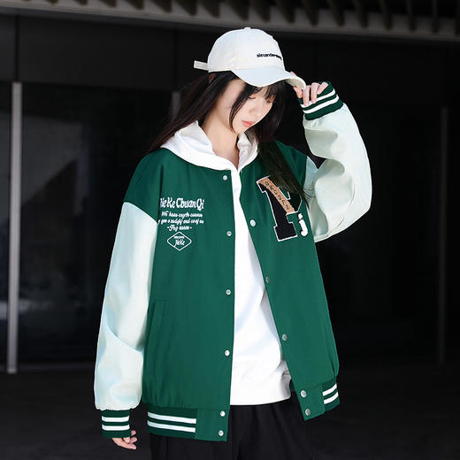 【新款DHD】大依优型大码男装棒球领棉衣棉服夹克加肥加大休闲棒球服夹克胖子外套上衣 商品图4