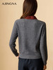 【商场同款】阿菁娜2024冬季新款格雷系轻商务衬衫领毛衫A29D301033 商品缩略图4