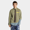 DSQUARED2 男士字母徽标印花弹力棉长袖衬衫 绿色 S74DM0842 S35175 709 商品缩略图1