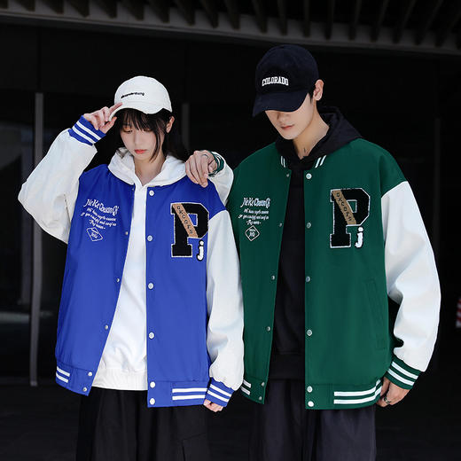 【新款DHD】大依优型大码男装棒球领棉衣棉服夹克加肥加大休闲棒球服夹克胖子外套上衣 商品图1