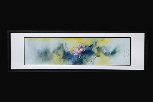 色釉泼彩《彩荷》瓷板画 商品图0