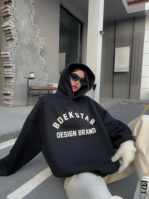 🌸【品牌直发】香港BDEK美式潮牌一体绒连帽卫衣，🤩出口品质❗️ ⚠️版型好绝！上身瞬间秒变时尚达人😎 惊掉下巴🙀 ✅客供面料 保暖轻便 亲肤舒适 商品图3