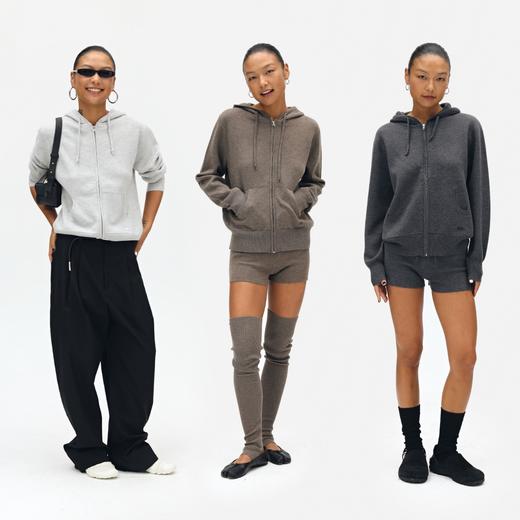 oneup羊毛连帽拉链外套 商品图4