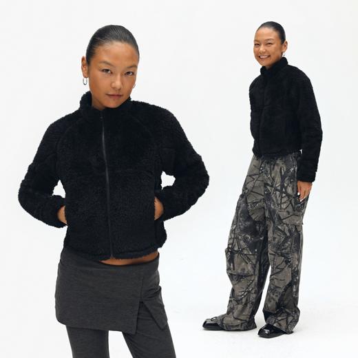 oneup长绒摇粒绒短款外套 商品图3