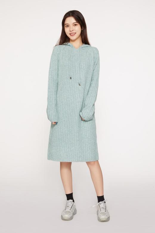 HAYES 薄荷绿针织连帽卫衣连衣裙 10282 商品图0