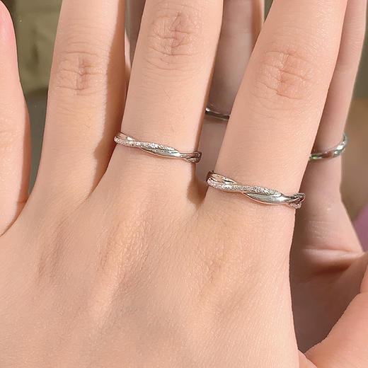 卡蒂罗/KADER 莫比乌斯环对戒 无尽的爱简约开口可调节素圈一对 爱意交织恋爱告白爱无止境配饰 925银 纪念日礼盒 商品图4