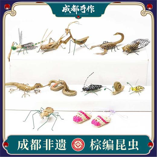 成都手作棕编工艺昆虫摆件 四川非遗技艺手工编织特色工艺品 商品图0