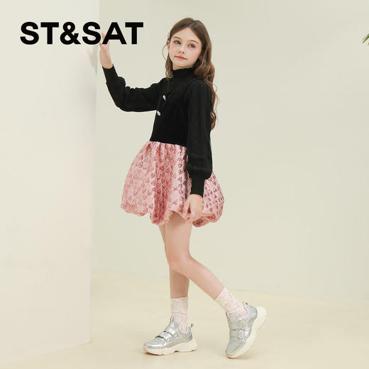 【童鞋】星期六甜美爱心细闪网面运动鞋SSC3192L30 商品图4