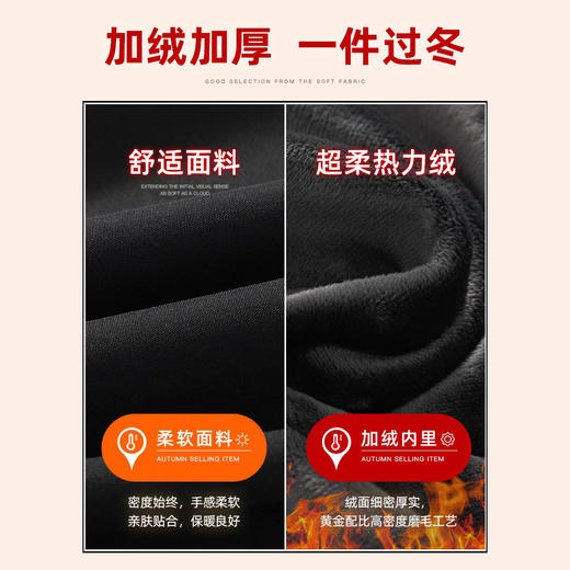 NASA加绒裤子男秋冬季2024新款棉裤加厚运动束脚卫裤宽松直筒休闲 商品图3