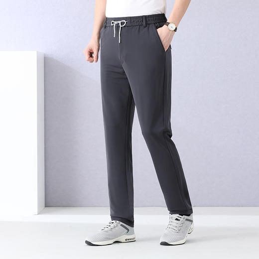 冰丝速干网眼空调裤薄款中年男裤松紧腰宽松裤子夏季休闲裤高腰男士西裤 商品图3