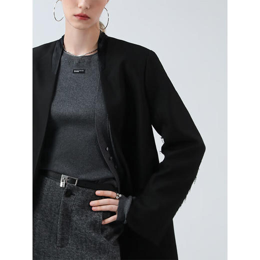 COCOBELLA设计感开叉袖口毛边西装女商务休闲西服外套SI3020 商品图1