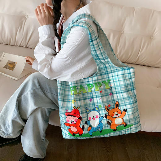 「数款可选！大容量」包包女背心包2024新款帆布包 碎花春季托特包学生 斜挎单肩包箱包 商品图2