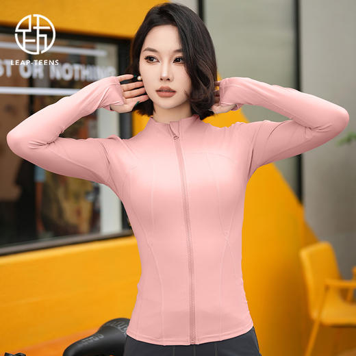 跃牌【瑜堂系列】裸感瑜伽服运动外套修身锦纶外穿立领紧身上衣跑步健身服JYMW008 商品图6