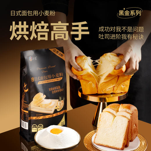 黑金系列黑全麦粉黑金日式面包用小麦粉丝绒蛋糕粉软欧面包用小麦粉 商品图5