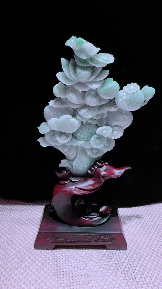 620449翡翠摆件【花开富贵】 商品图0