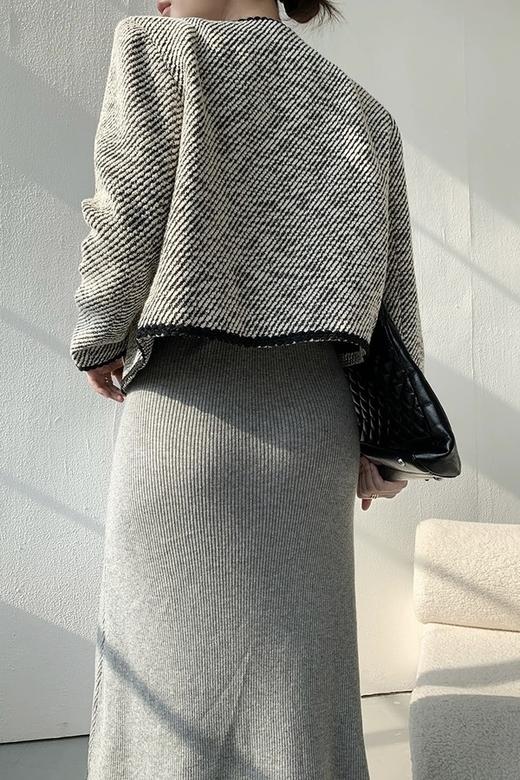 Le Malene 圆领斜纹单排扣外套 17289 商品图2