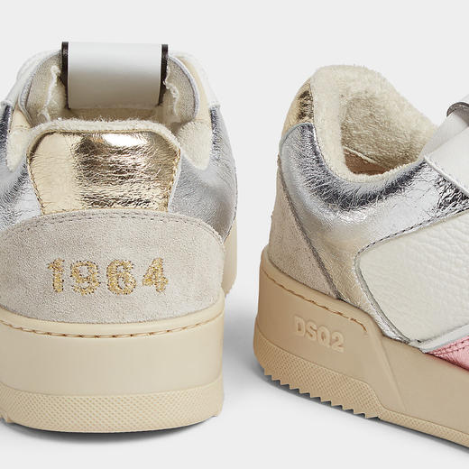 DSQUARED2 女士刺绣徽标皮革与麂皮休闲运动鞋 混色 SNW0315 23807619 M2980 商品图3