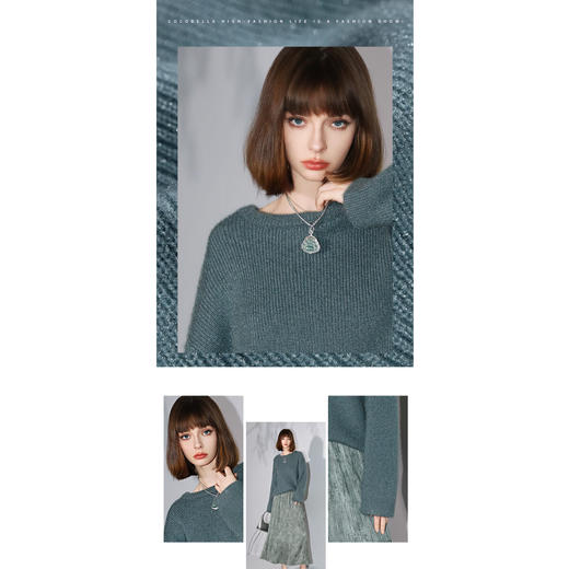 COCOBELLA治愈系闪光纱针织毛衣女加厚软糯慵懒风气质上衣MZ300-2 商品图2