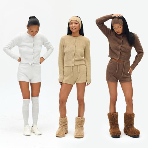 oneup毛绒针织短款开衫 商品图4