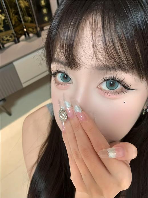 Kikicon旗下 ·月抛 陌蓝秋水&柳绿溪川 14.5mm白狮参考着色大直径｜2片 商品图7