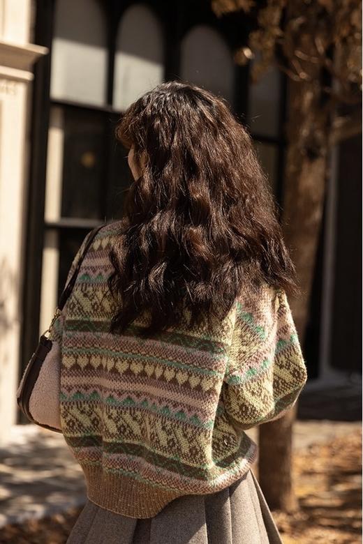 LNNNS 粉色几何图案针织上衣 17310 商品图3