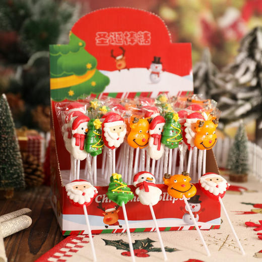 【圣诞好礼！多款可选，气氛十足~】圣诞节糖果盒装 卡通可爱老人头棒棒糖 高颜值零食圣诞节礼物-QQ 商品图3
