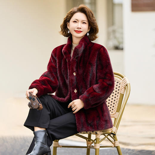 FW 70洋气短款仿水貂绒外套宽松大码加厚大衣 商品图0