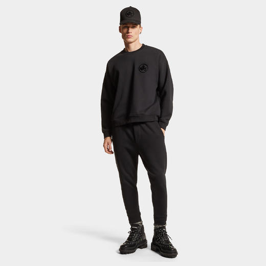 DSQUARED2 男士枫叶徽标贴片印花弹力棉混纺抓绒休闲运动裤 黑色 S74KB0932 D25006 900 商品图2