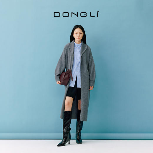 东黎 • 小山羊绒女士秋冬灯笼袖宽松开衫 4661 商品图0