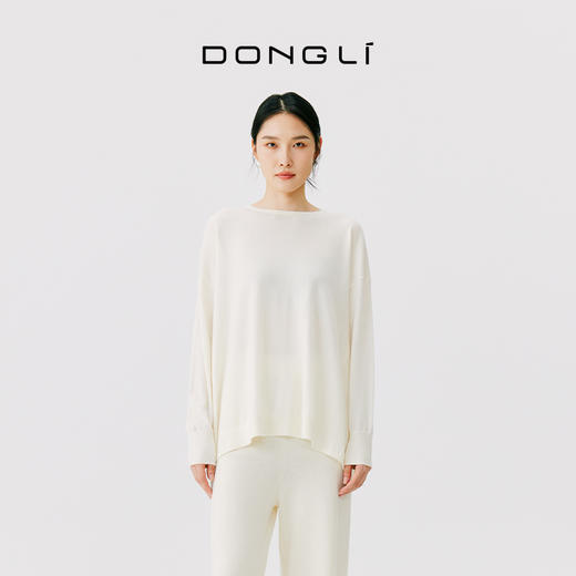 东黎 • 小山羊绒女士秋冬圆领宽松百搭长袖套衫 4766 商品图2