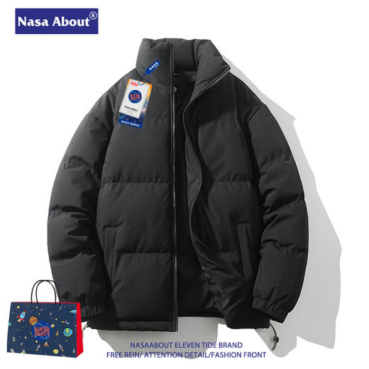 NASA羽绒棉服男外套2024新款冬季棉衣加厚潮牌立领情侣面包服冬装 商品图0