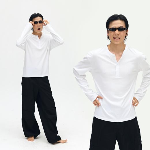 oneup亨利领长袖T恤 商品图1