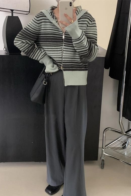 LNNNS 浅绿条纹拉链外套 17307 商品图2