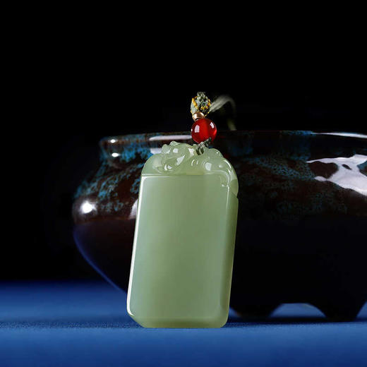 【经典】瑞兽貔貅天然和田玉无事牌 商品图0