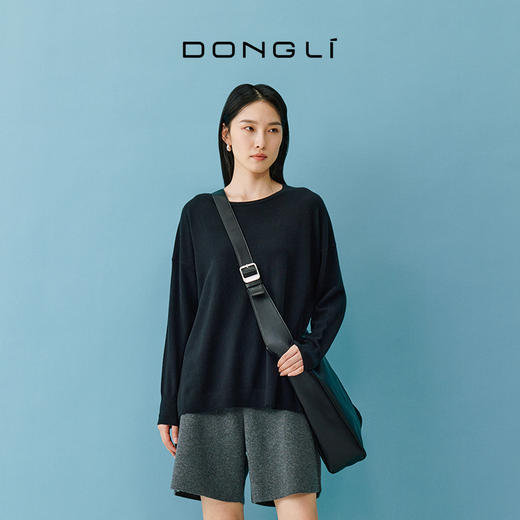 东黎 • 小山羊绒女士秋冬圆领宽松百搭长袖套衫 4766 商品图13