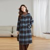 两面穿蓝色格纹羊毛大衣，设计感休闲中长款毛呢外套QIXFS248826-1 商品缩略图2