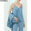 COCOBELLA高奢质感丝滑凉感缎面A字吊带女夏遮肉外穿背心VT901 商品缩略图0
