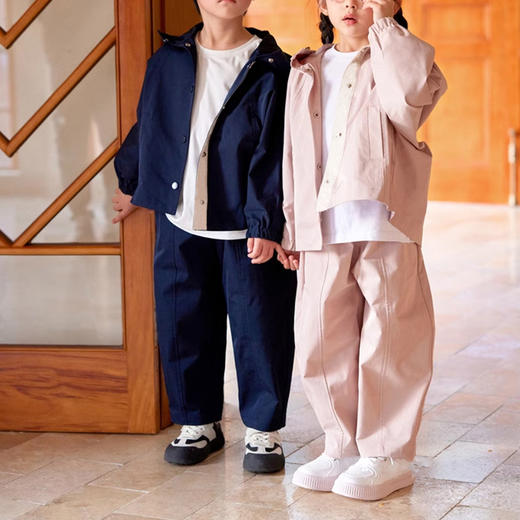 裁缝学苑TQ123连帽防风外套套装纸样儿童男女童上衣裤子两件套样板 商品图3