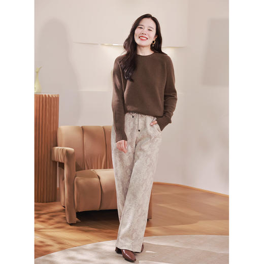 混纺提花针织裤 商品图2