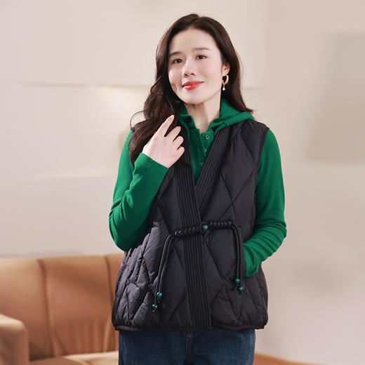 V领羽绒背心新中式羽绒马甲 商品图0