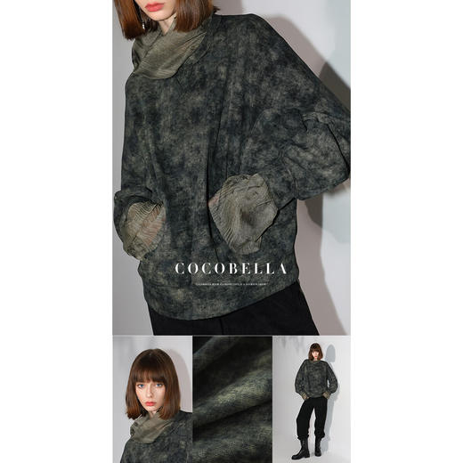 COCOBELLA晕染炒色套头圆领卫衣女秋宽松时尚休闲外套SE3009 商品图1