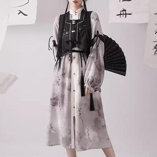 裁缝学苑AS361新中式国风长袖连衣裙纸样马甲衬衫裙套装女装改良汉服样板 商品图2