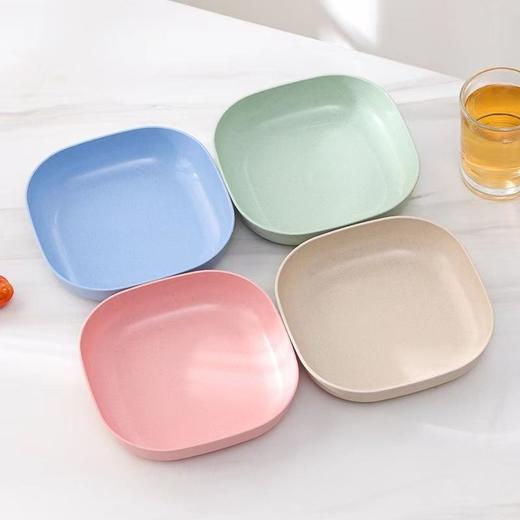 宠物食盆轻质塑料方形零食盆饮水碗猫狗通用颜色随机1个 商品图0