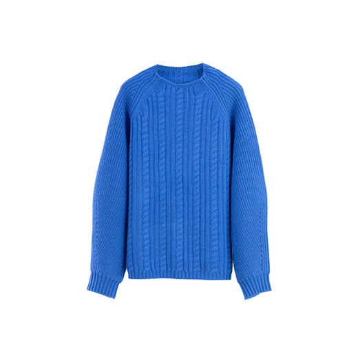 绽放旅行女装807朵/绞花毛衣秋冬*绵羊毛*绞花拼接套头毛衫 商品图4