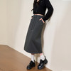 百搭日常休闲抽绳松紧腰半身裙女秋季中长款显瘦直筒裙V3642593 商品缩略图2