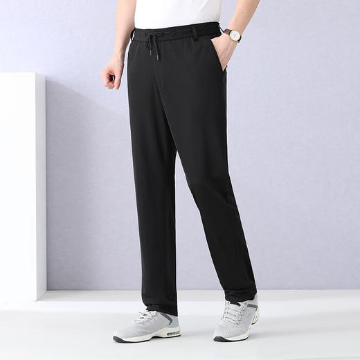 冰丝速干网眼空调裤薄款中年男裤松紧腰宽松裤子夏季休闲裤高腰男士西裤 商品图2