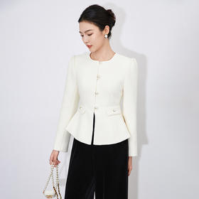 【高货wl】全新升级【铂金会员367/天猫489/差价122】(21843) 洛诗琳高级感修身显瘦短外套时尚泡泡袖通勤小西装外套