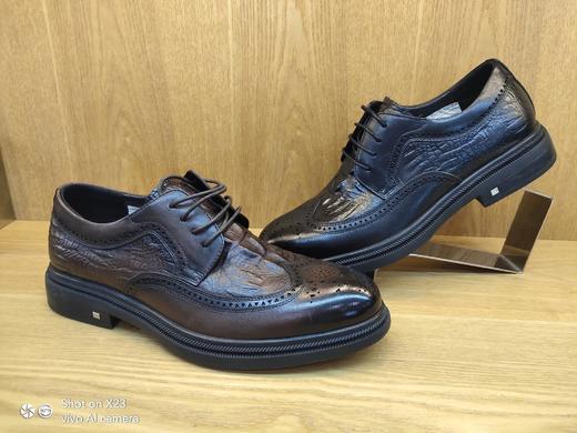 豪行真皮休闲男鞋11374201时尚系带英伦单鞋 商品图0