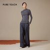 pure touch女士精纺绵羊毛阔腿裤2024秋冬宽松廓形双褶松弛感裤子 商品缩略图1